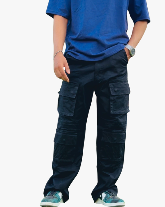 Black 6 Pocket Cargo Pants