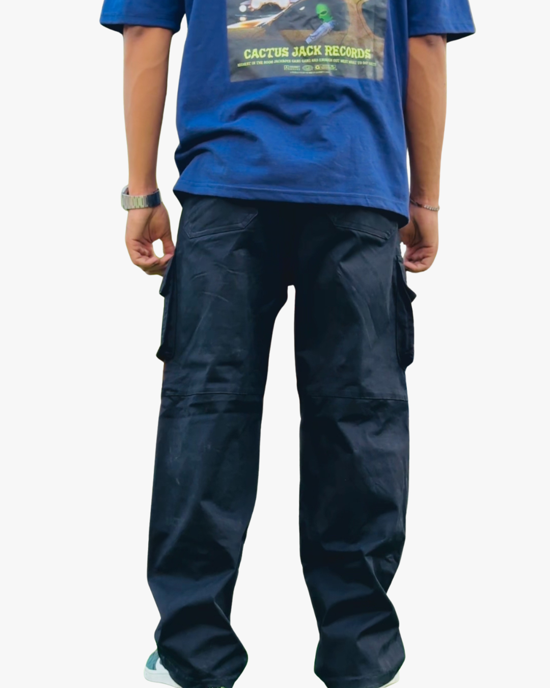 Black 6 Pocket Cargo Pants